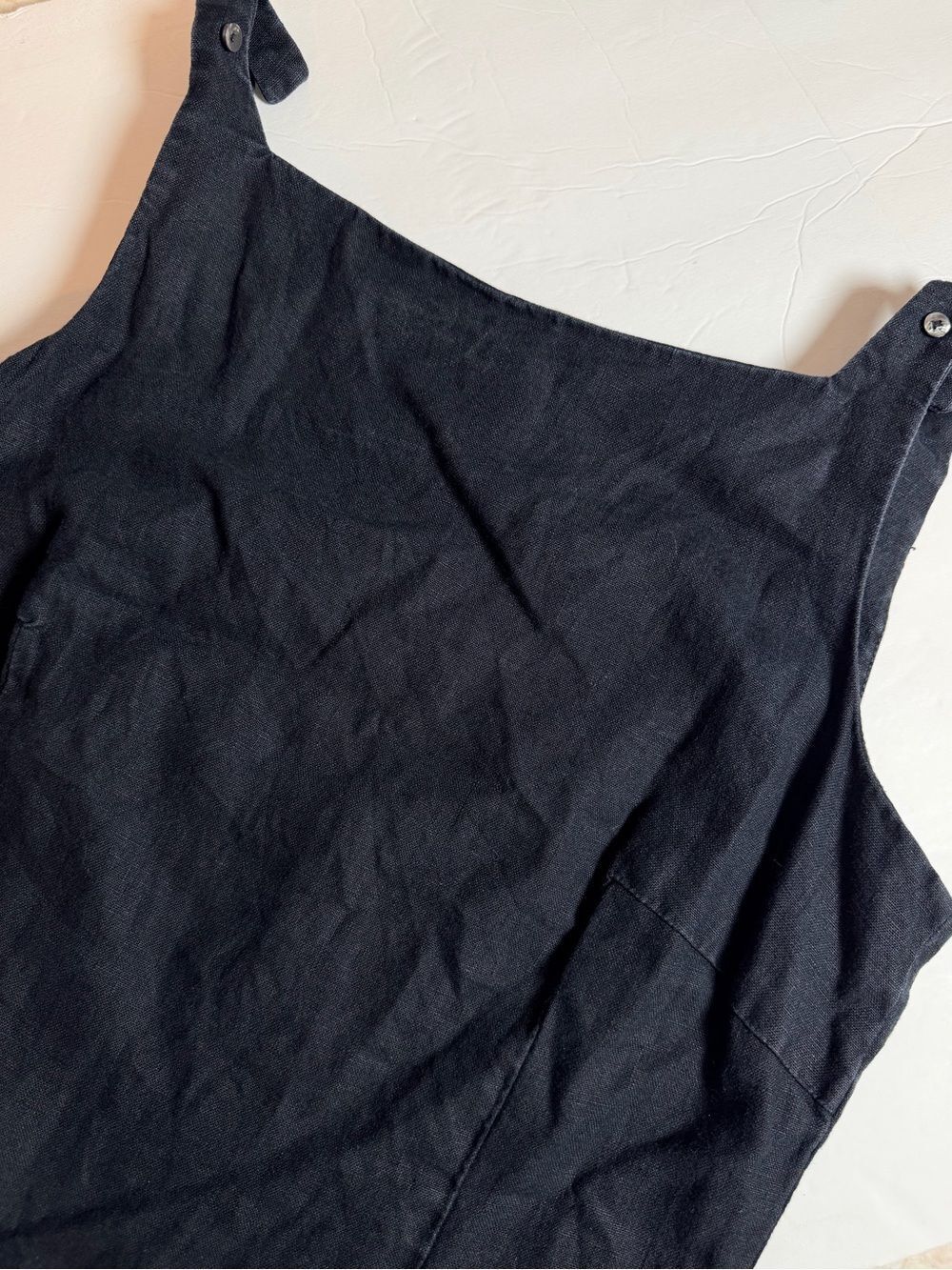 GAP Factory Linen Sleeveless Mini Shift Dress Size 4 Black Knee Length